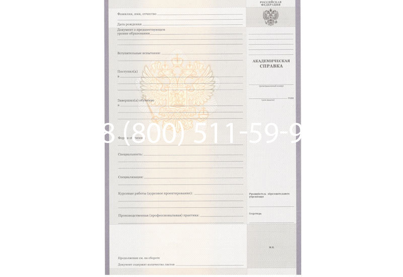 Купить Академическая справка образца 2010-2011 год для колледжа в Пскове Купить Академическая справка образца 2010-2011 год для колледжа в Пскове